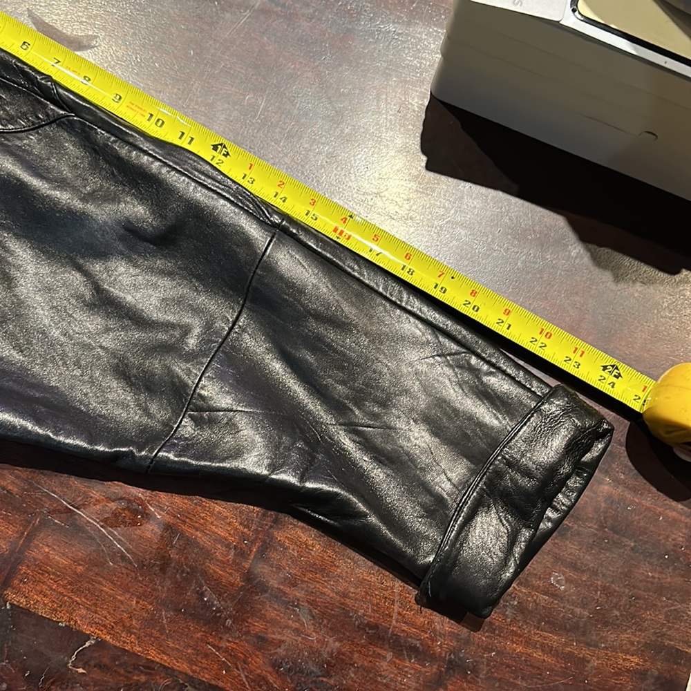 ⭐️SALE⭐️ Pelle Long Black Leather Jacket EUC - Picture 10 of 14